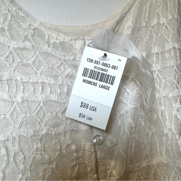 Abercrombie & Fitch Ivory Lace Maxi Dress NWT Size L - Picture 3 of 14